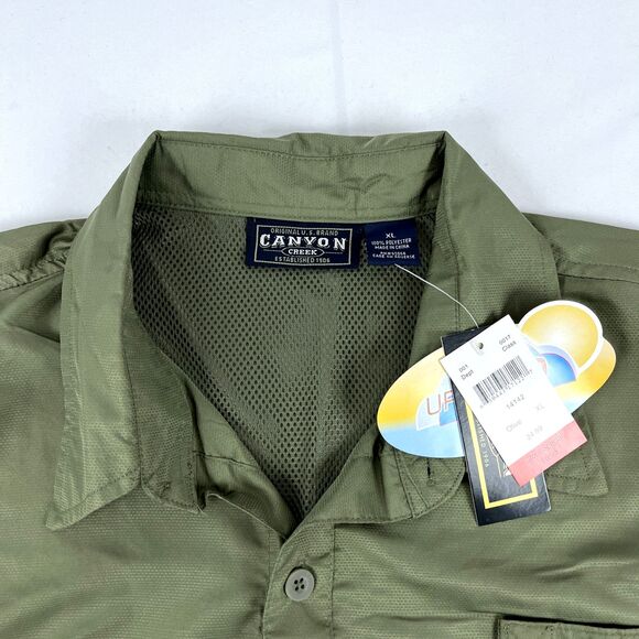 New Mens Canyon Creek SS Vented Fishing Outdoor Shirt Size XL UPF 40 Olive NWT - Picture 5 of 7